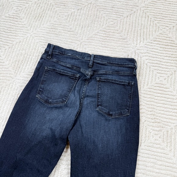 Banana Republic Jeans Womens 29 Mid Rise Crop Flare Raw Hem Dark Wash Denim - Picture 3 of 13